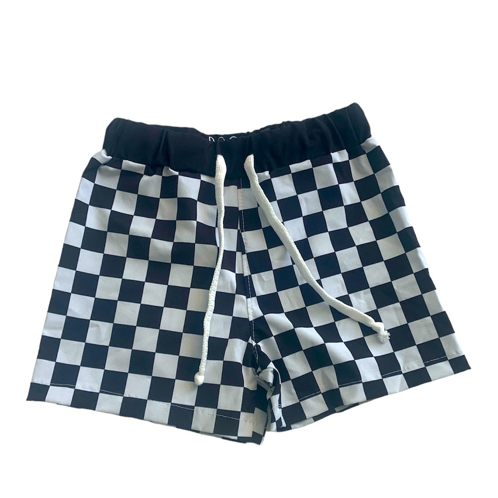 Toddler Boys NWOT Black & White Checked Board Shorts